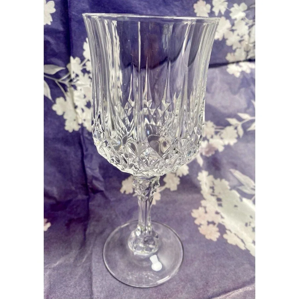 2 Longchamp Crystal Ice Tea /Cocktail Glass Cristal D’Arques-Durand 6 oz